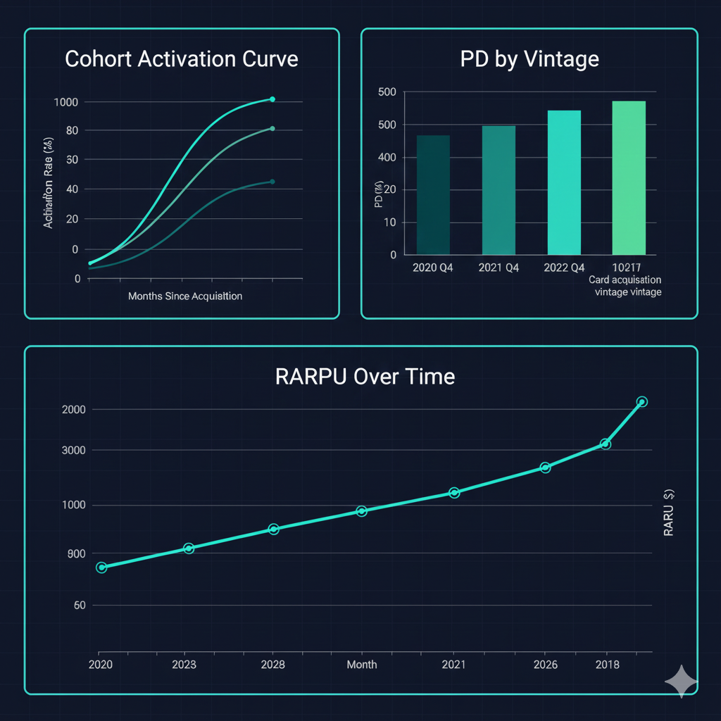 Lifecycle dashboard placeholder – cohorts, PD, RARPU over time